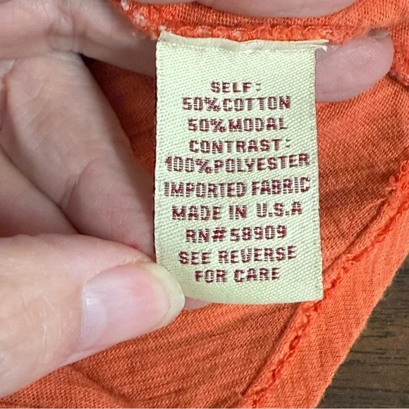 Reba Woman 3X Orange Boho Medallion Print Long Sleeve V-Neck Top Fall - Picture 7 of 9